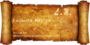 Leibold Márk névjegykártya